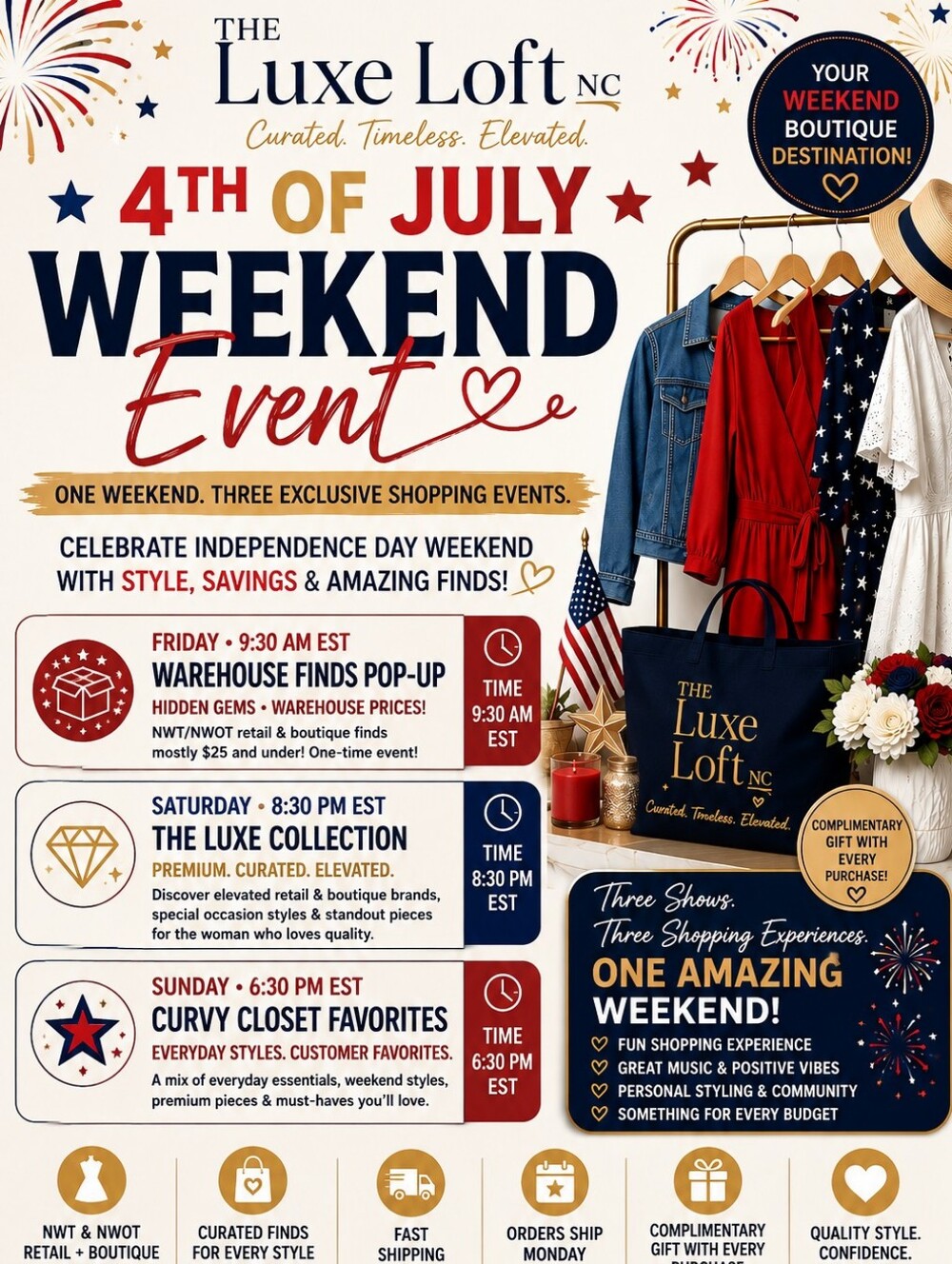 🇺🇸 THE LUXE LOFT NC | 4TH OF JULY CURVY WEEKEND EVENT 🇺🇸